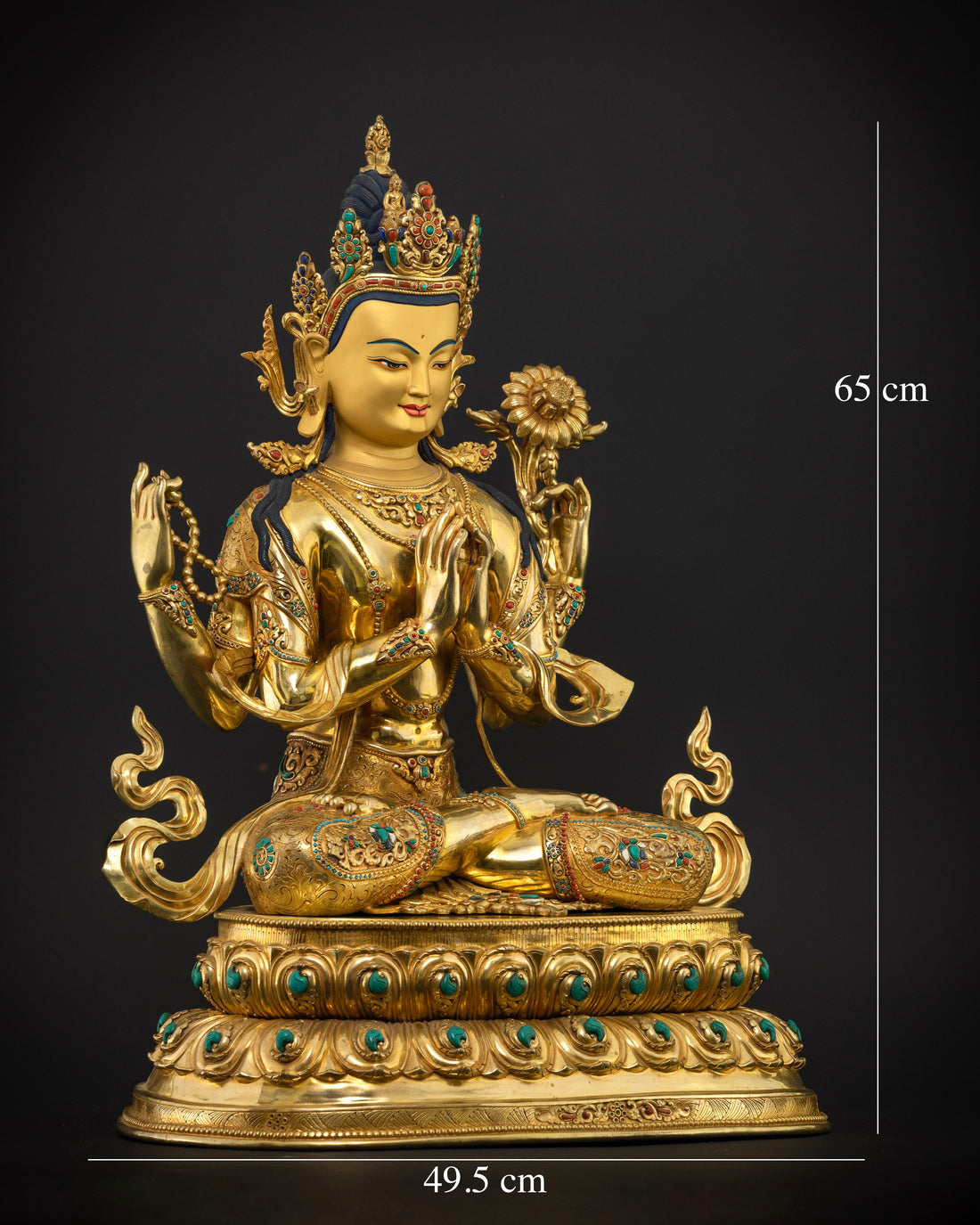 Marvelous 25.6 Inch Chenrezig Statue – Handcrafted Masterpiece for Your Altar