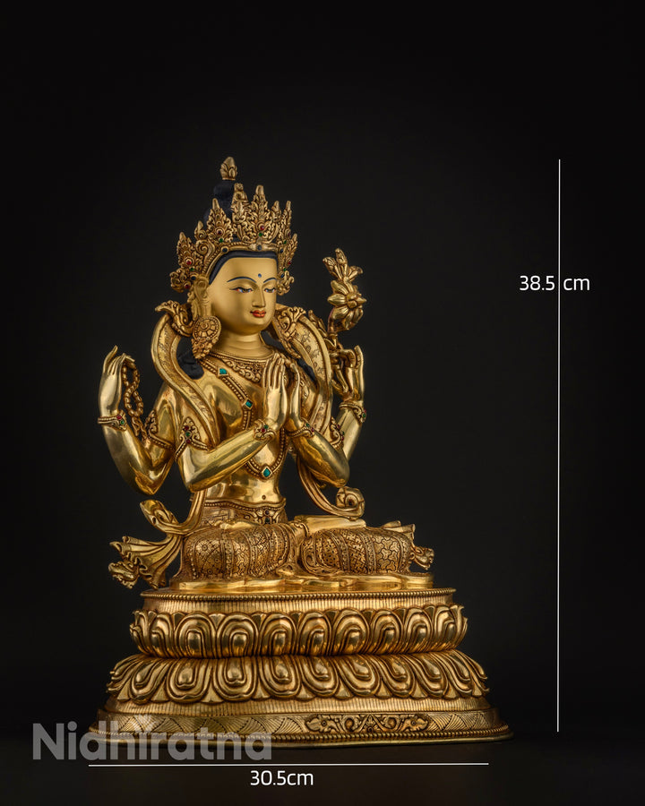 Sacred Chenrezig Statue: Radiance of Compassionate Wisdom