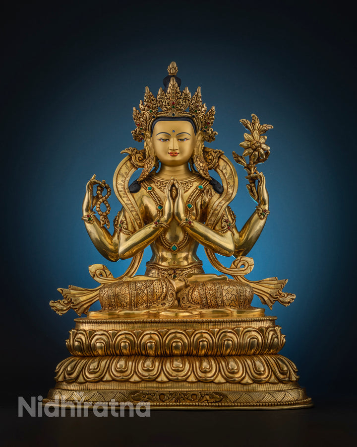 Sacred Chenrezig Statue: Radiance of Compassionate Wisdom