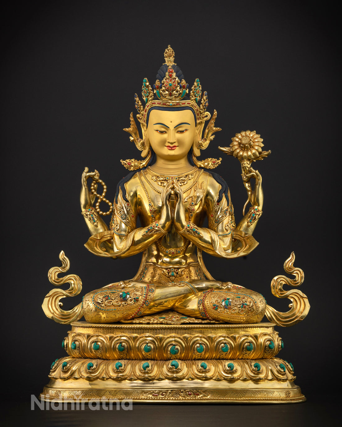 Marvelous 25.6 Inch Chenrezig Statue – Handcrafted Masterpiece for Your Altar