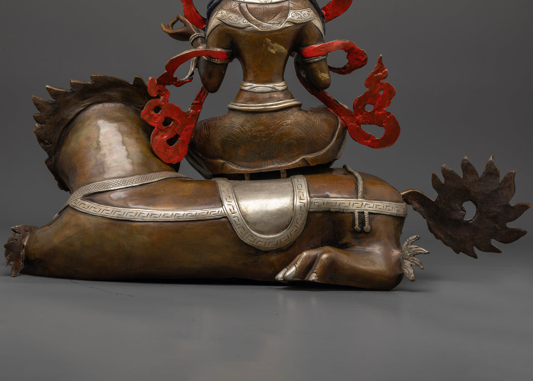 Two-Armed Chenresig Statue: Compassionate Deity on Lion