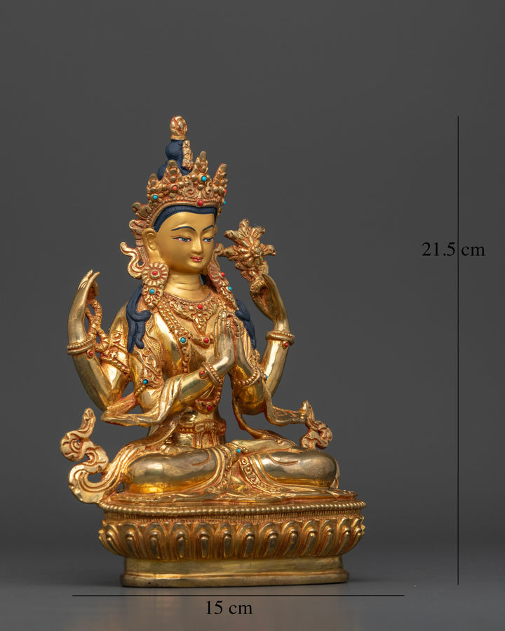 Peaceful Chenrezig Altar: The Guardian of Boundless Compassion