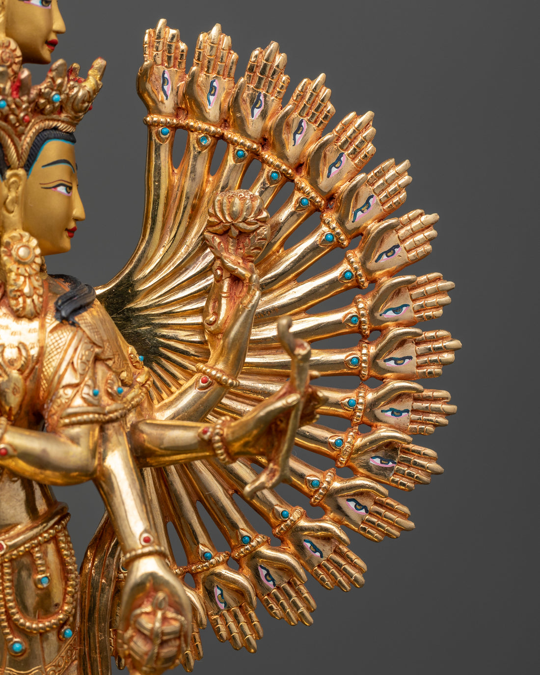 Majestic 1000-Armed Avalokiteshvara Sculpture for Spiritual Protection