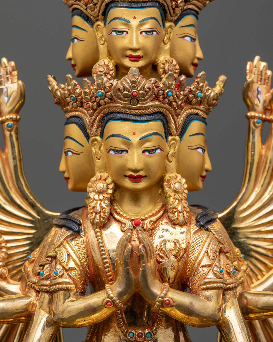 Majestic 1000-Armed Avalokiteshvara Sculpture for Spiritual Protection