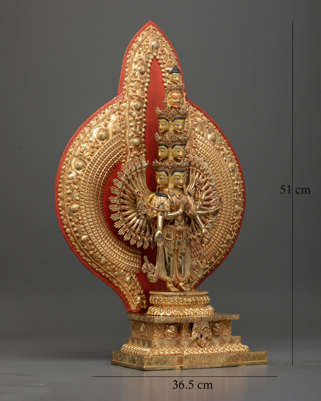 Majestic 1000-Armed Avalokiteshvara Sculpture for Spiritual Protection