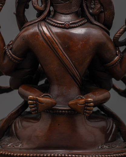 Oxidized Chenrezig Statue | Blessings of Avalokiteshvara