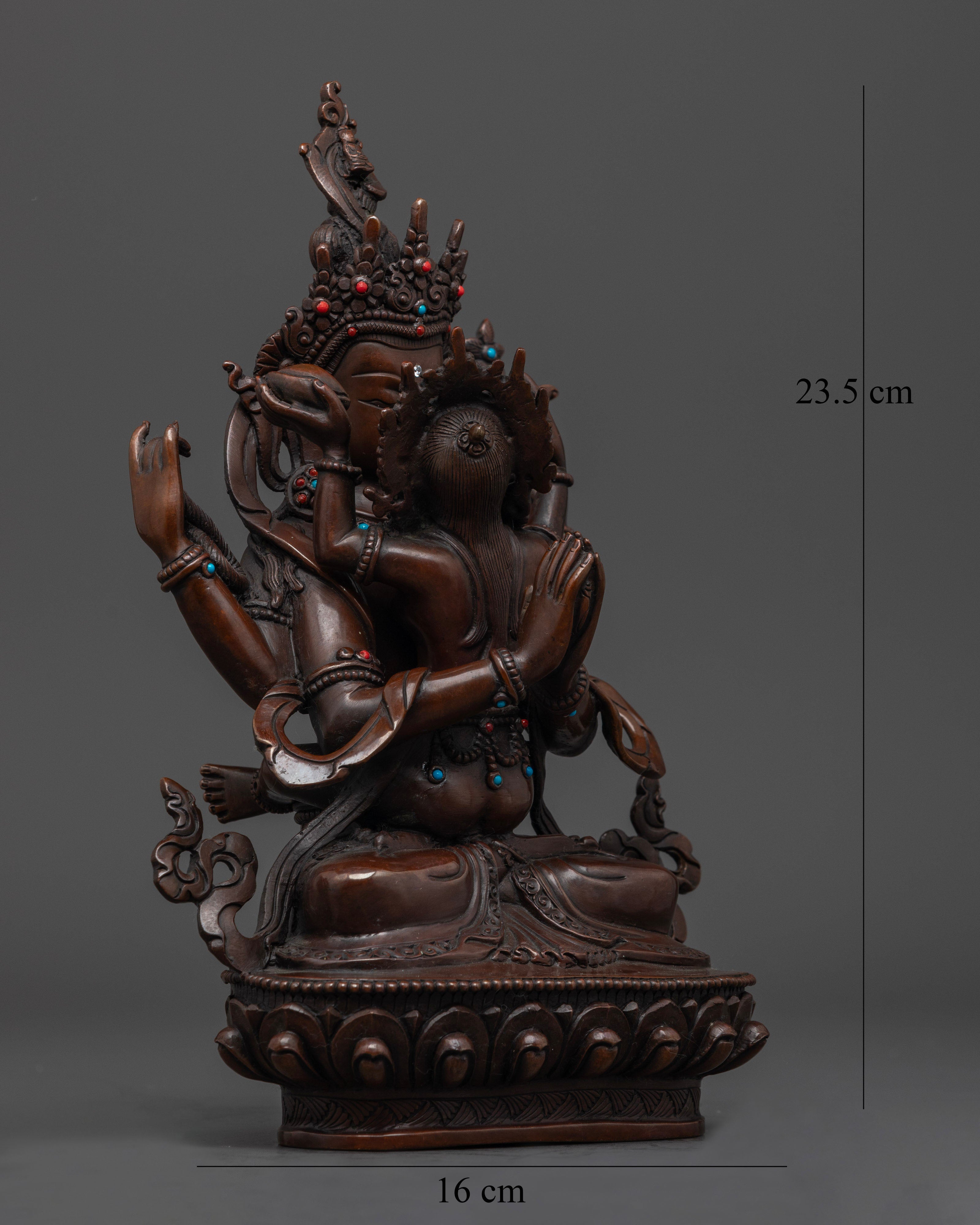 Oxidized Chenrezig Statue | Blessings of Avalokiteshvara