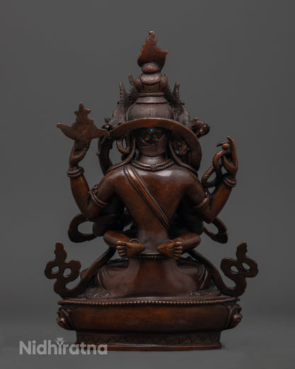 Oxidized Chenrezig Statue | Blessings of Avalokiteshvara