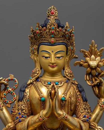 Chenrezig Statue | Tibetan Buddhist Art & Meditation Decor