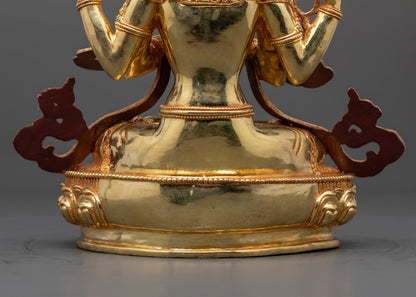 Chenrezig Sculpture | Exquisite Handcrafted Tibetan Buddhist Statue
