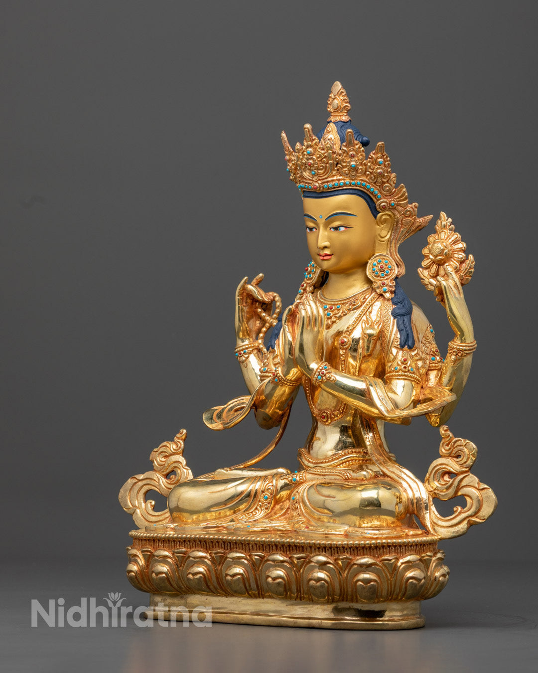 Chenrezig Sculpture | Exquisite Handcrafted Tibetan Buddhist Statue