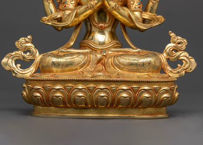 Chenrezig Statue | Tibetan Hand-Carved Statue of Avalokiteshvara