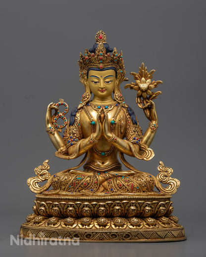 Chenrezig Statue | Tibetan Buddhist Art & Meditation Decor