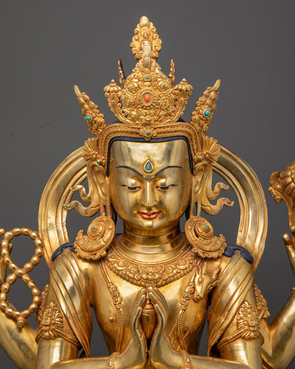 Handcrafted Chenrezig Statue | Himalayan Sacred Art