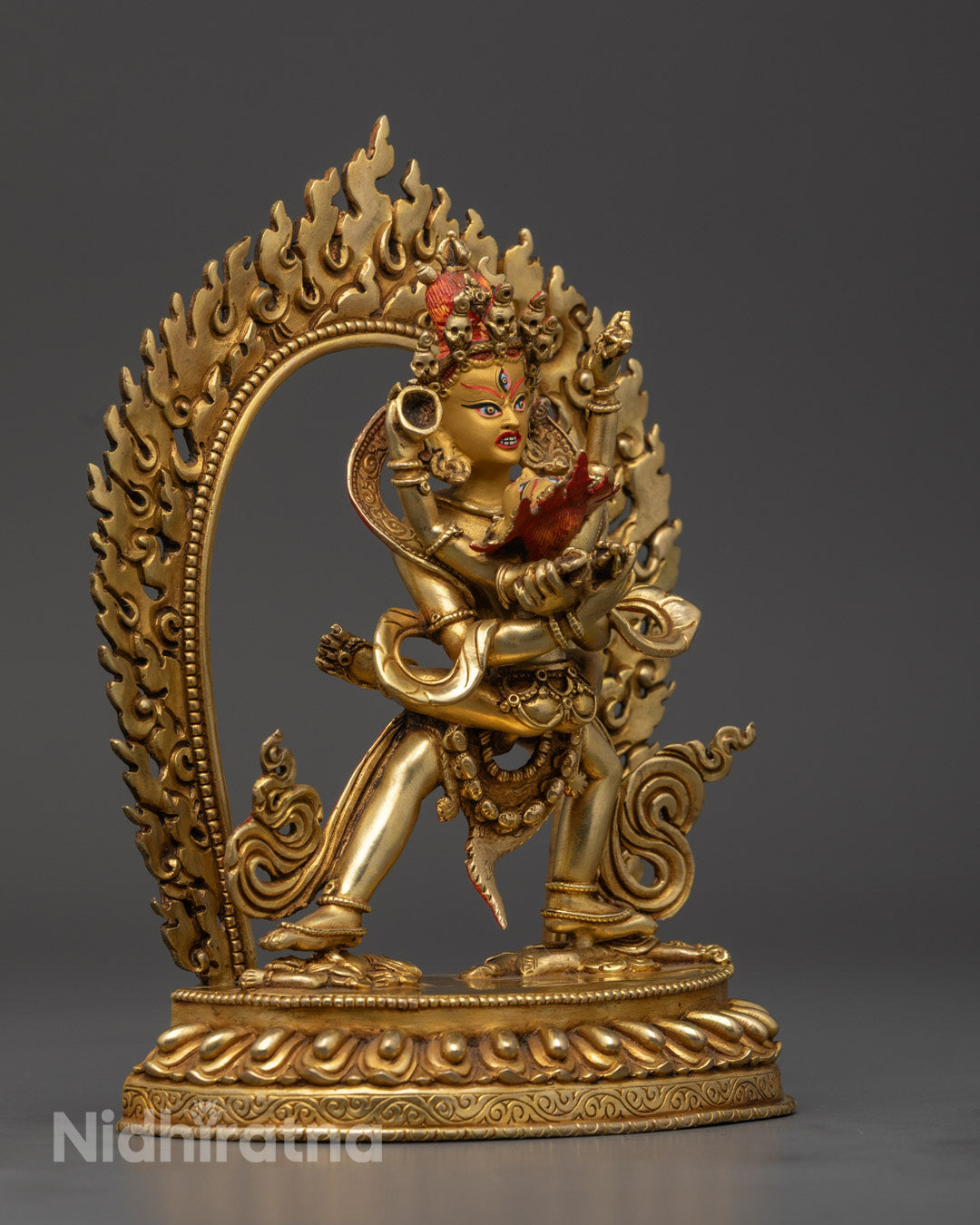 Chakrasambhara Statue – 24K Gold-Plated Lost-Wax Buddhist Sculpture, Handmade in Nepal