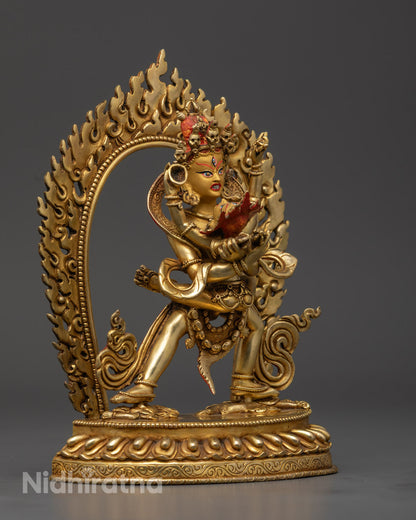 Chakrasambhara Statue – 24K Gold-Plated Lost-Wax Buddhist Sculpture, Handmade in Nepal