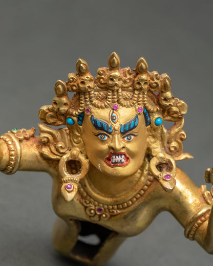 Chakrasamvara statue detailed side close up face showing tantric expression