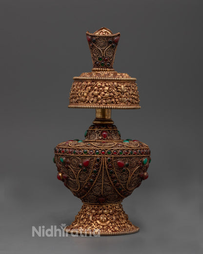 Tibetan Bhumba Water Offering Vase