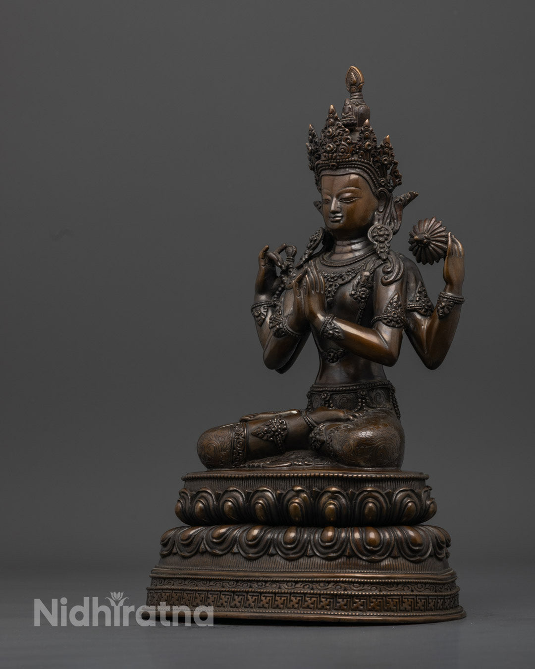 Tibetan Chenrezig Statue | Four-Armed Avalokiteshvara