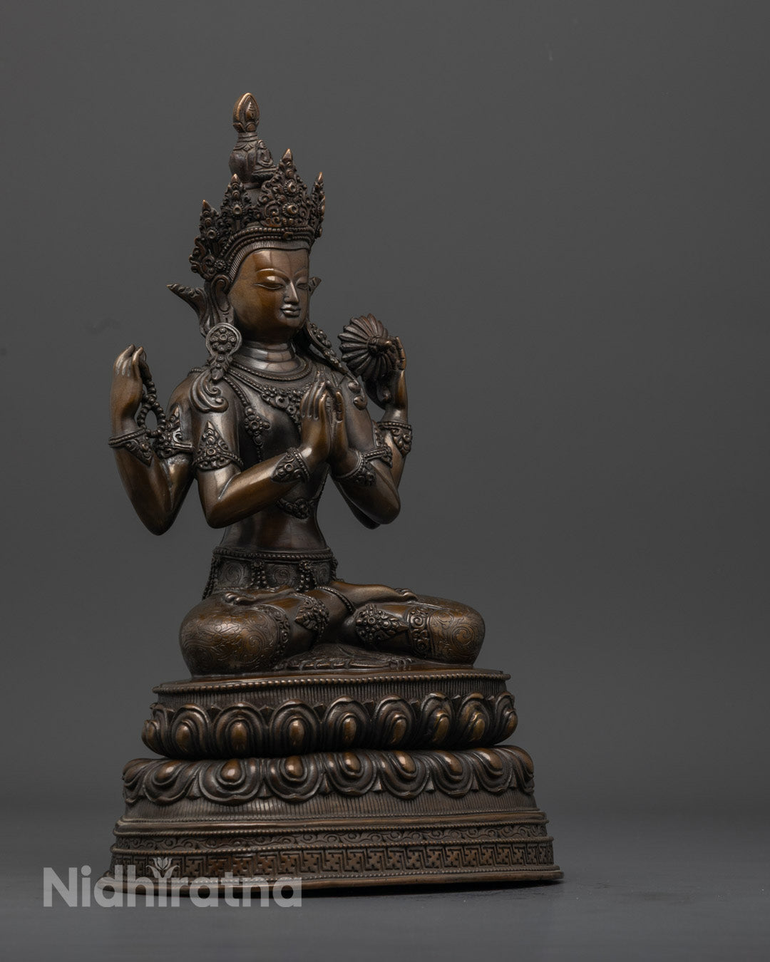 Tibetan Chenrezig Statue | Four-Armed Avalokiteshvara