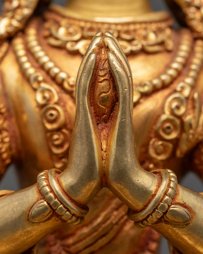 Chenrezig Statue | Hand-Carved Tibetan Bodhisattva
