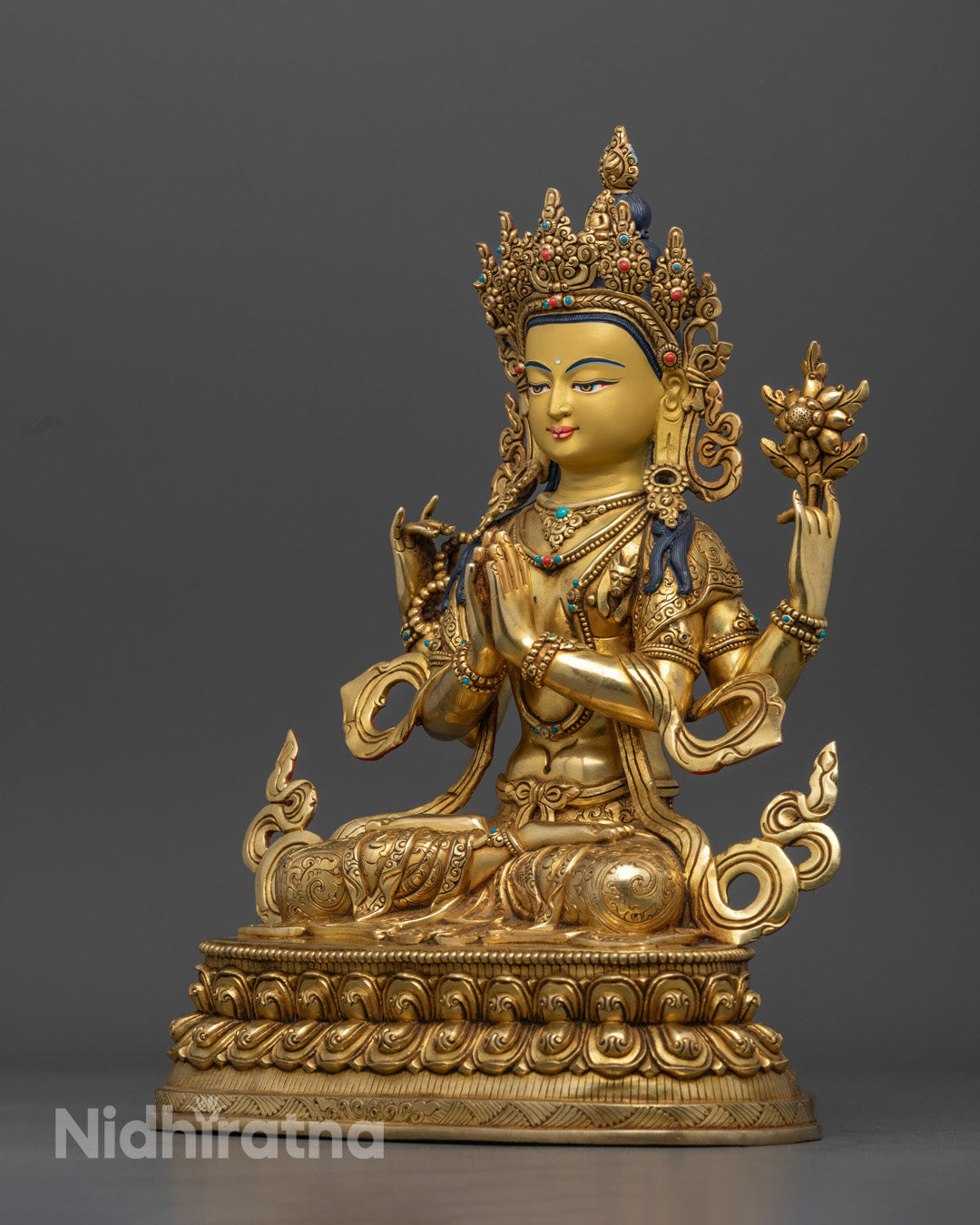 Chenrezig Statue | Hand-Carved Tibetan Buddhist Sculpture