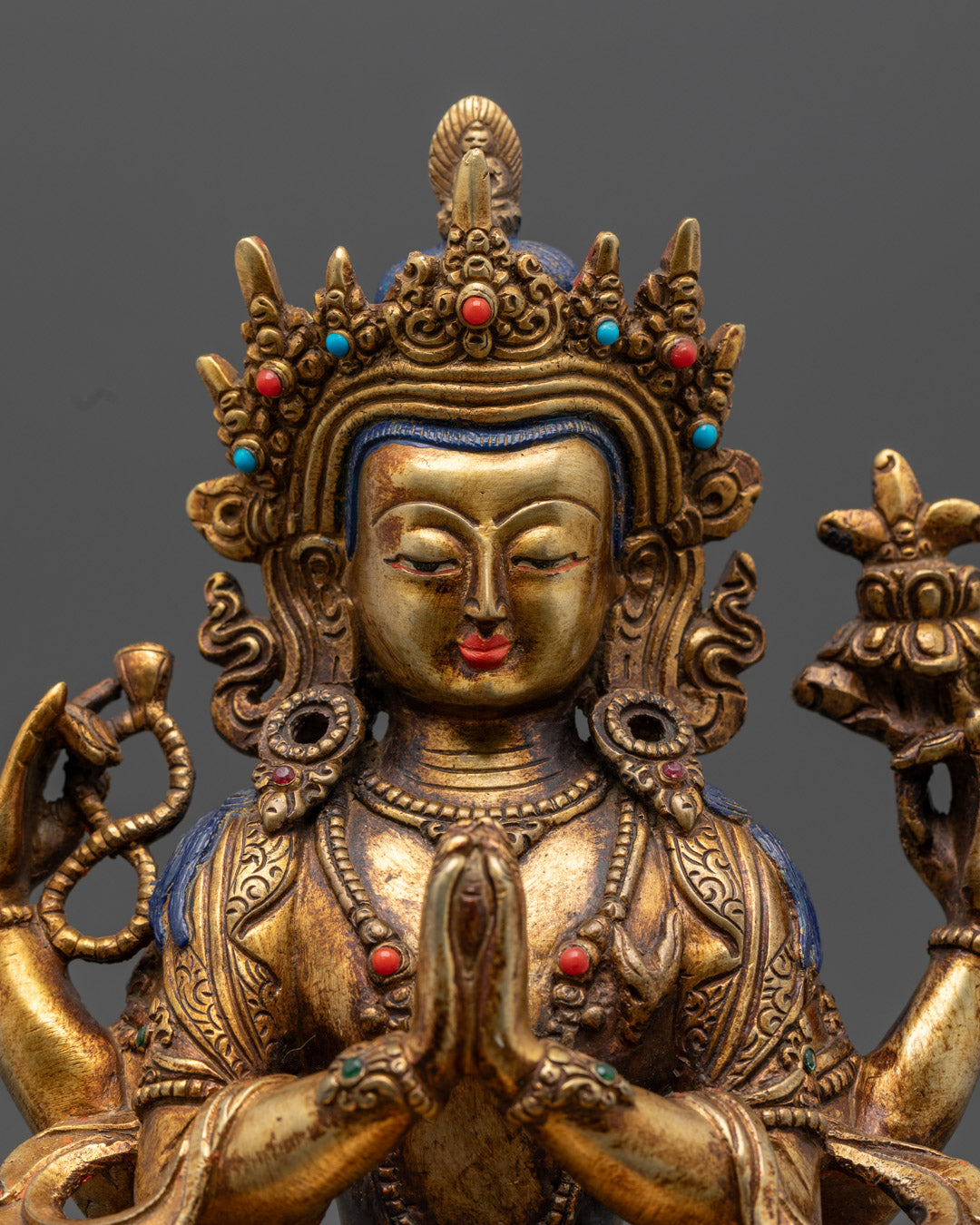 Tibetan Chenrezig Statue | Four-Armed Diety