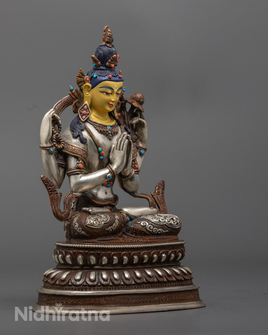 Chenrezig Statue| Handmade Tibetan Avalokiteshvara for Altar & Meditation