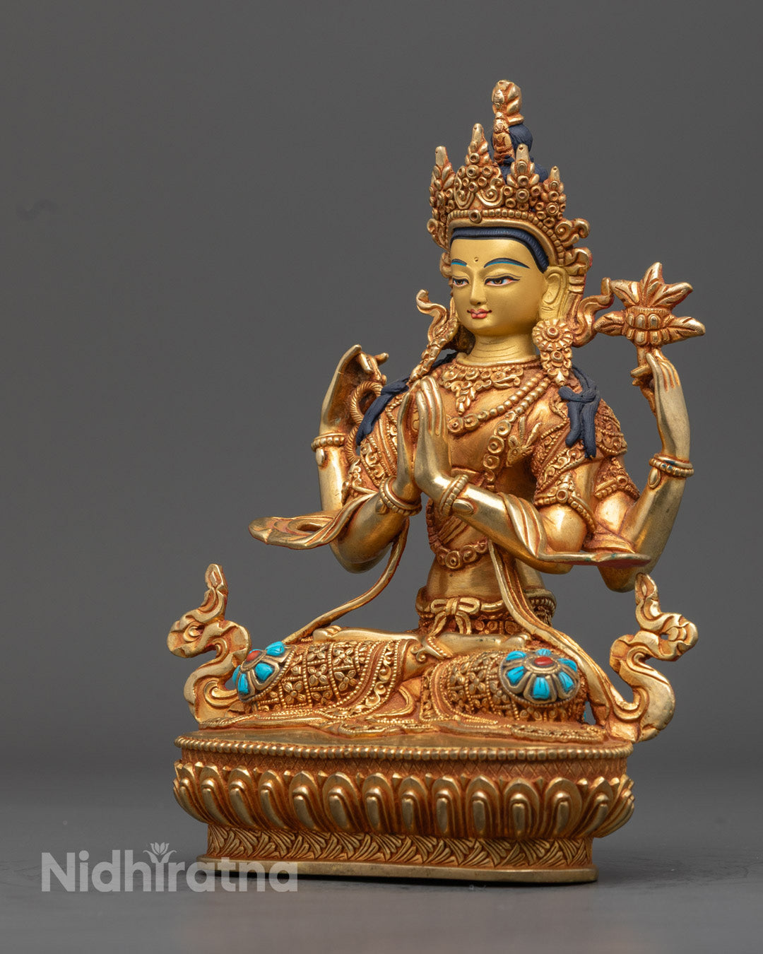 Chenrezig Statue | Hand-Carved Tibetan Bodhisattva