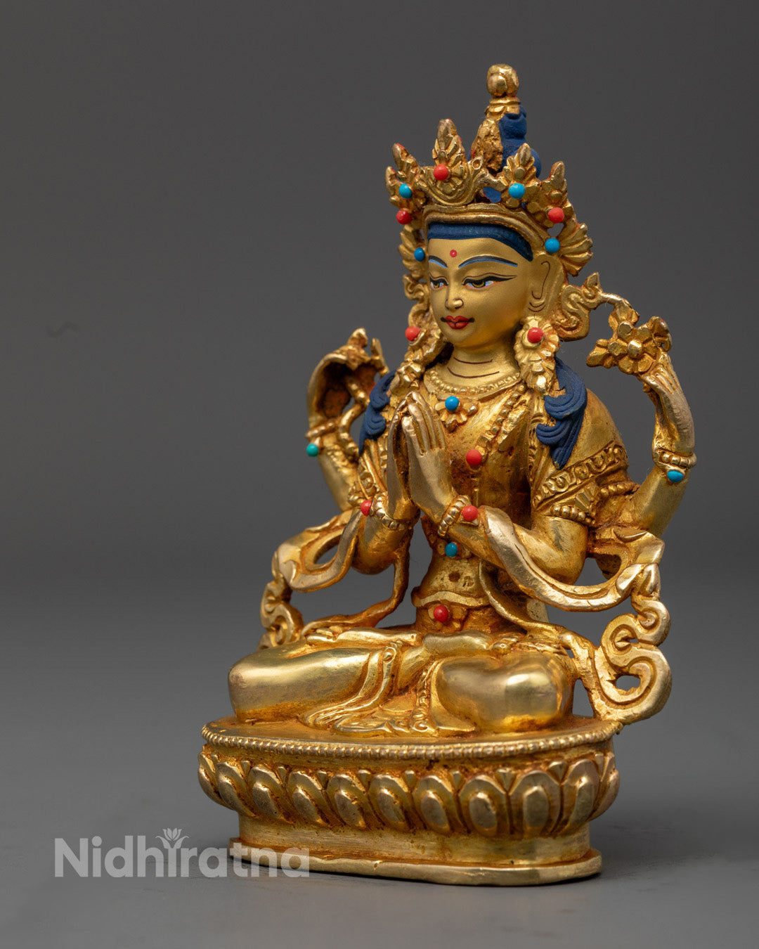 Chenrezig Statue | 24K Gold Gilded Icon of Divine Compassion