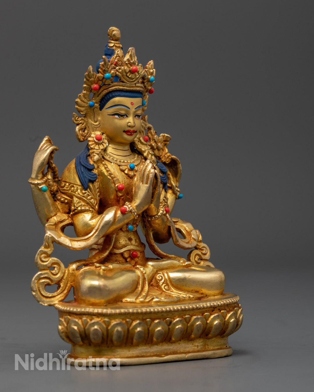 Chenrezig Statue | 24K Gold Gilded Icon of Divine Compassion