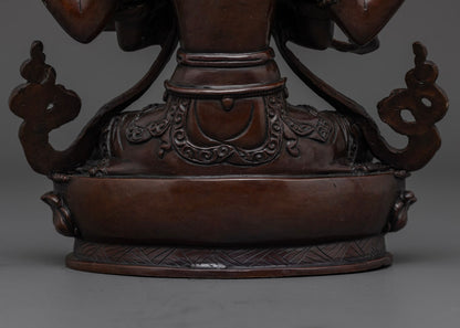 Chenrezig Statue | Oxidized Copper Avalokiteshvara