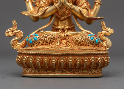 Chenrezig Statue | Hand-Carved Tibetan Bodhisattva