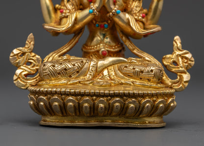 Chenrezig Statue | 24k Gold Gilded Avalokiteshvara