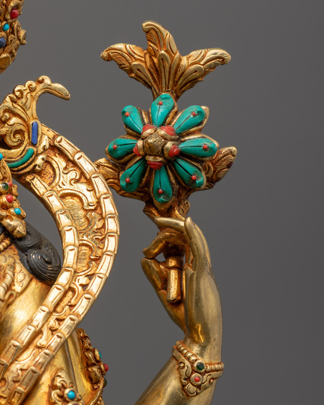 Handcrafted Chenrezig Statue | 24K Gold-Copper
