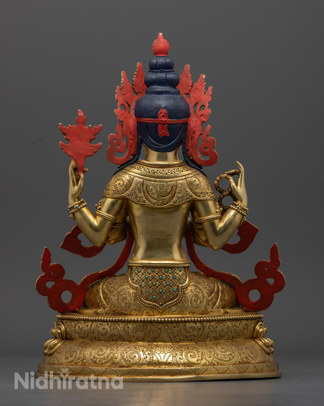 Chenrezig Statue | Hand-Carved Tibetan Buddhist Sculpture