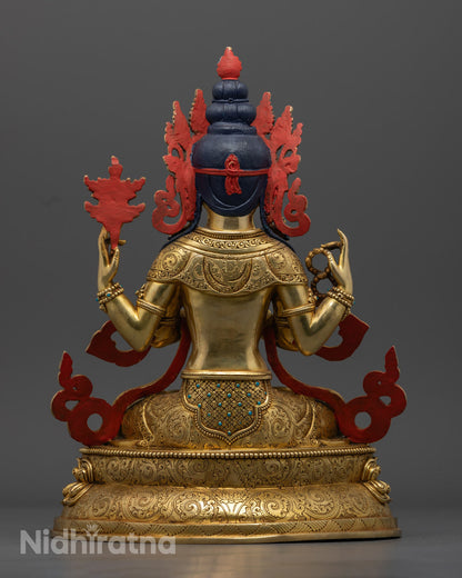 Chenrezig Statue | Hand-Carved Tibetan Buddhist Sculpture