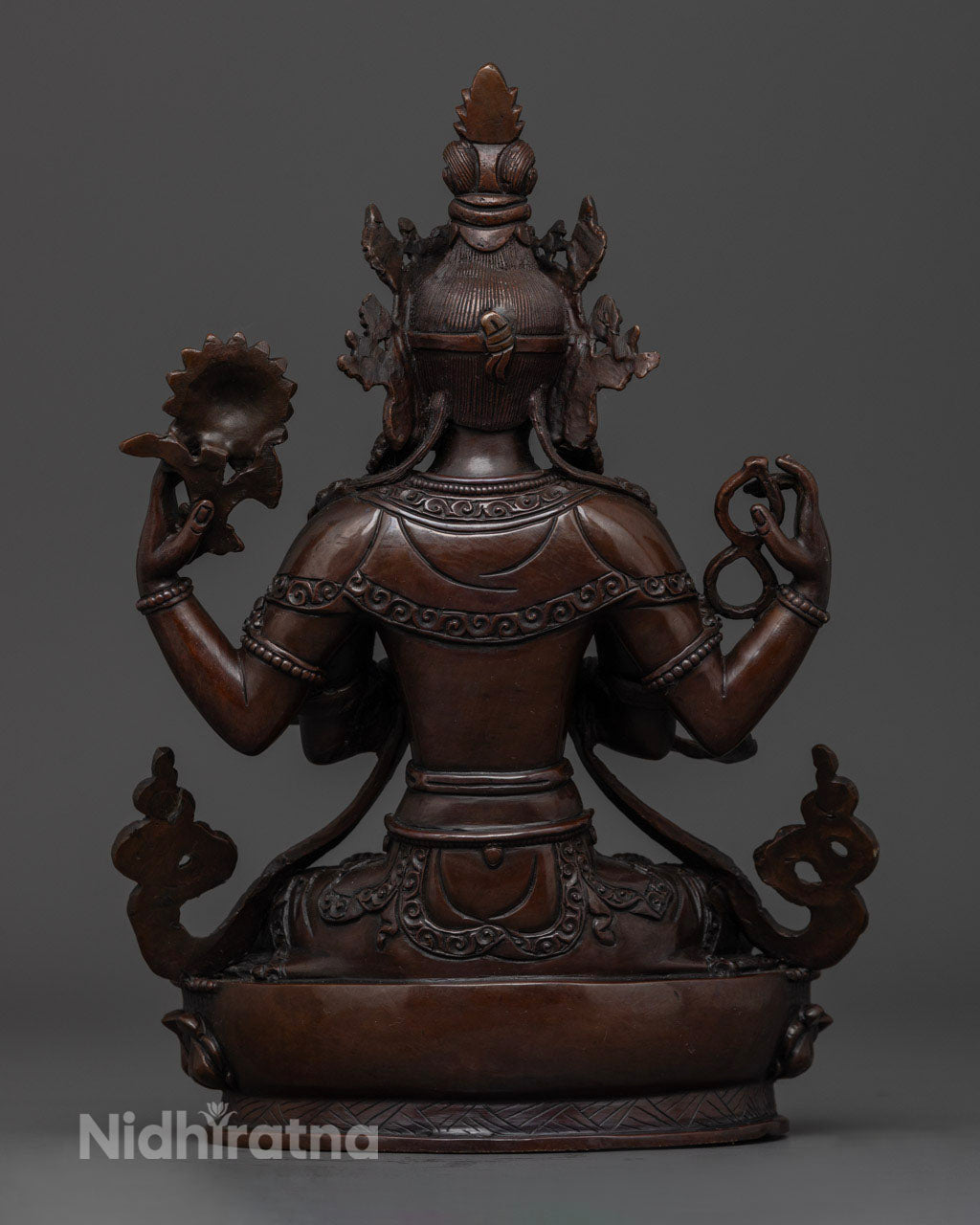 Chenrezig Statue | Oxidized Copper Avalokiteshvara