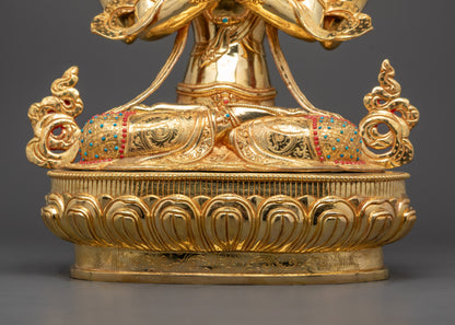 Avalokiteshvara Chenrezig Statue | Hand-Carved Himalayan Spiritual Art