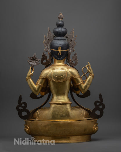 Chenrezig Avalokiteshvara Statue | Handcrafted Tibetan Artwork