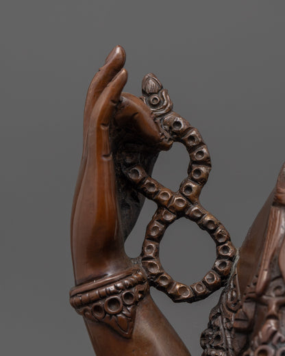 Oxidized Chenrezig Statue | Handmade Symbol of Protection