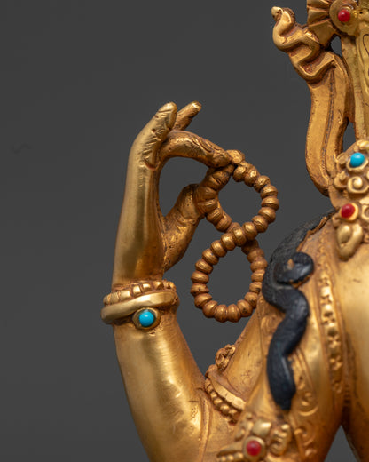 Chenrezig Statue | Tibetan Hand-Carved Sculpture of Avalokiteshvara