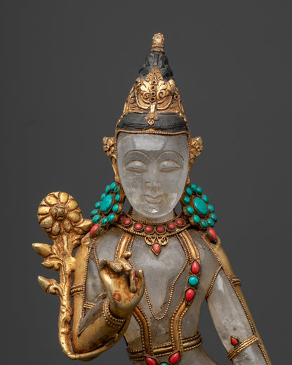Crystal Standing Chenrezig Statue | Buddhist Sculpture