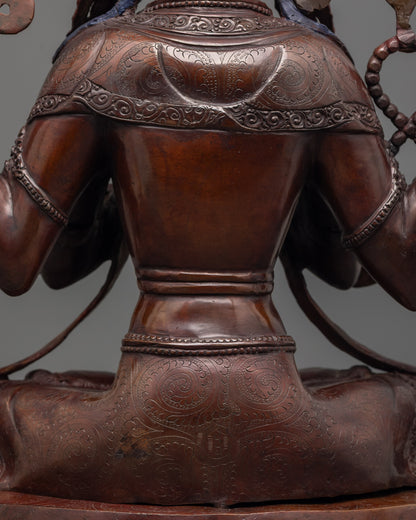 Authentic Chenrezig Statue | Tibetan Buddhist Sculpture