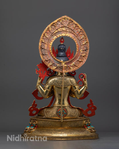 Hand Carved Chenrezig Statue | Ideal Gift for Spiritual Healing