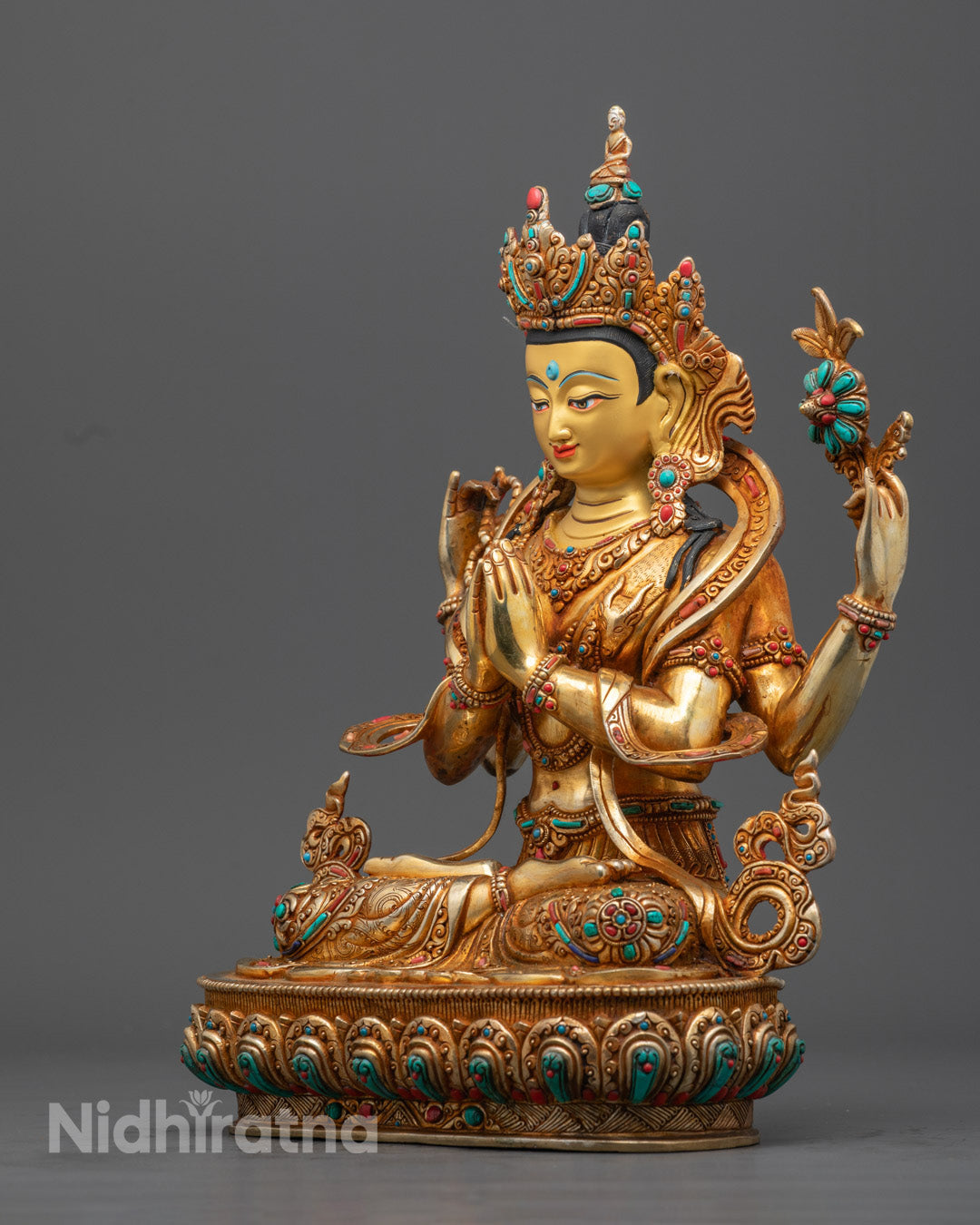 Four Armed Chenrezig Statue | Compassion Buddha