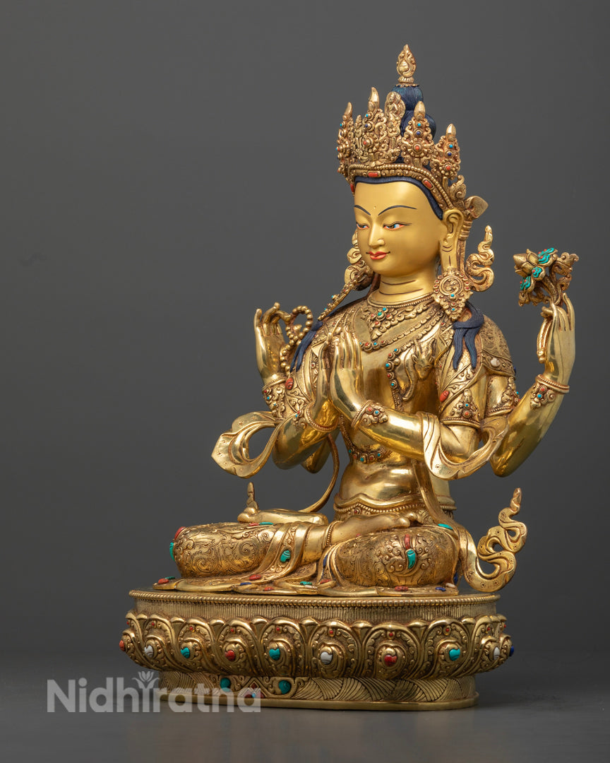 Chenrezig Bodhisattva Statue | Sacred Tibetan Sculpture