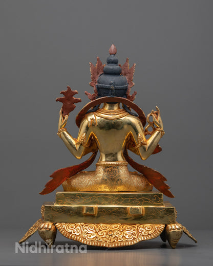 Hand Crafted Tibetan Diety Chenrezig Statue