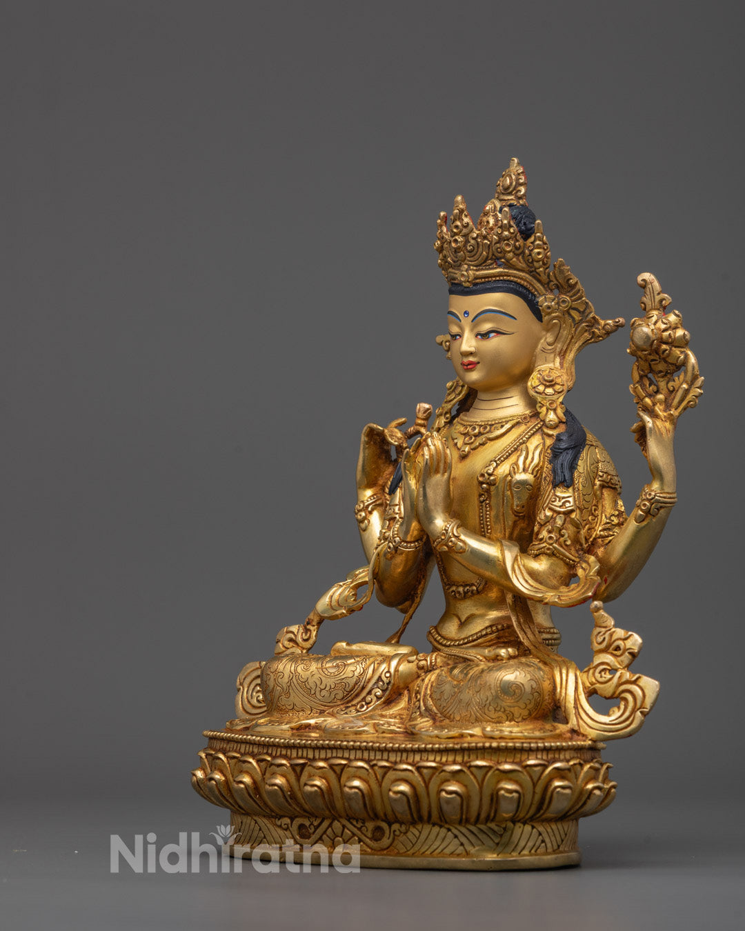 Beautifully Hand-Carved Chenrezig Statue | Avalokiteshvara Deity