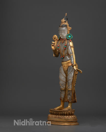 Crystal Standing Chenrezig Statue | Buddhist Sculpture